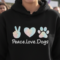 Load image into Gallery viewer, "Peace Love Dogs" Hoodie
