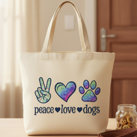 Load image into Gallery viewer, "Peace Love Dogs" Tote